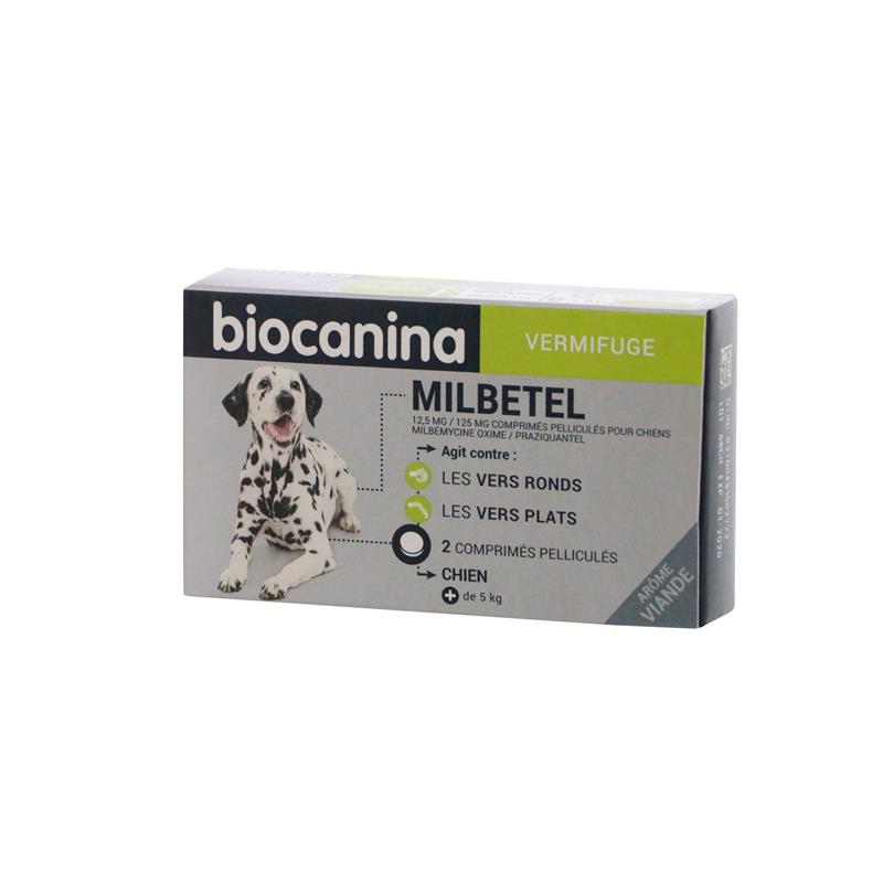 Biocanina Milbetel Chien vermifuge comprimé - Vers ronds et plats